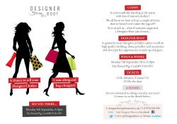 Designer Boot - A brand new event in Cardiff