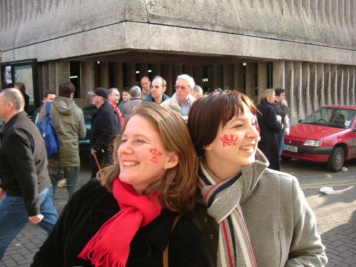 Fans With Faces Painted